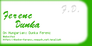 ferenc dunka business card